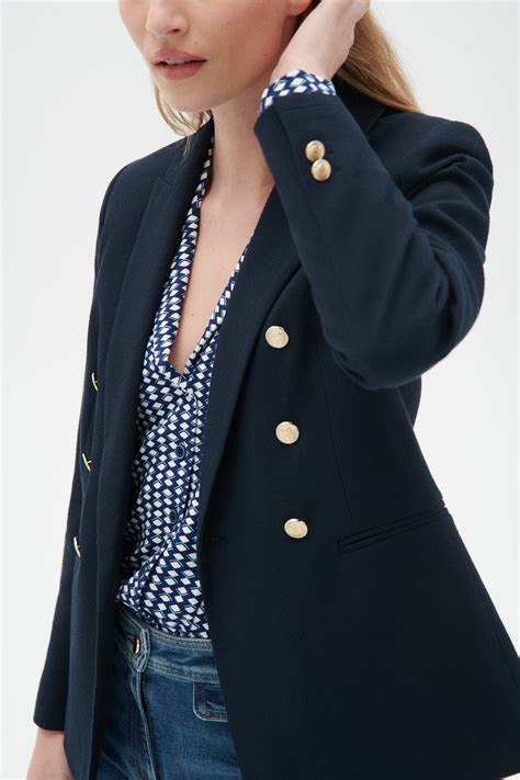 blazer bleu marine femme burberry|Women’s Blazers, Jackets & Tailored Trousers .